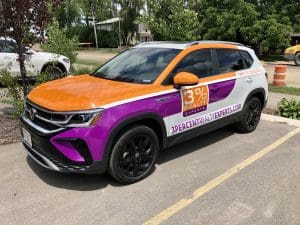 3 Percent Realty Experts car with Fleet Graphics Vehicle wrap designed by Madison Graphics Company