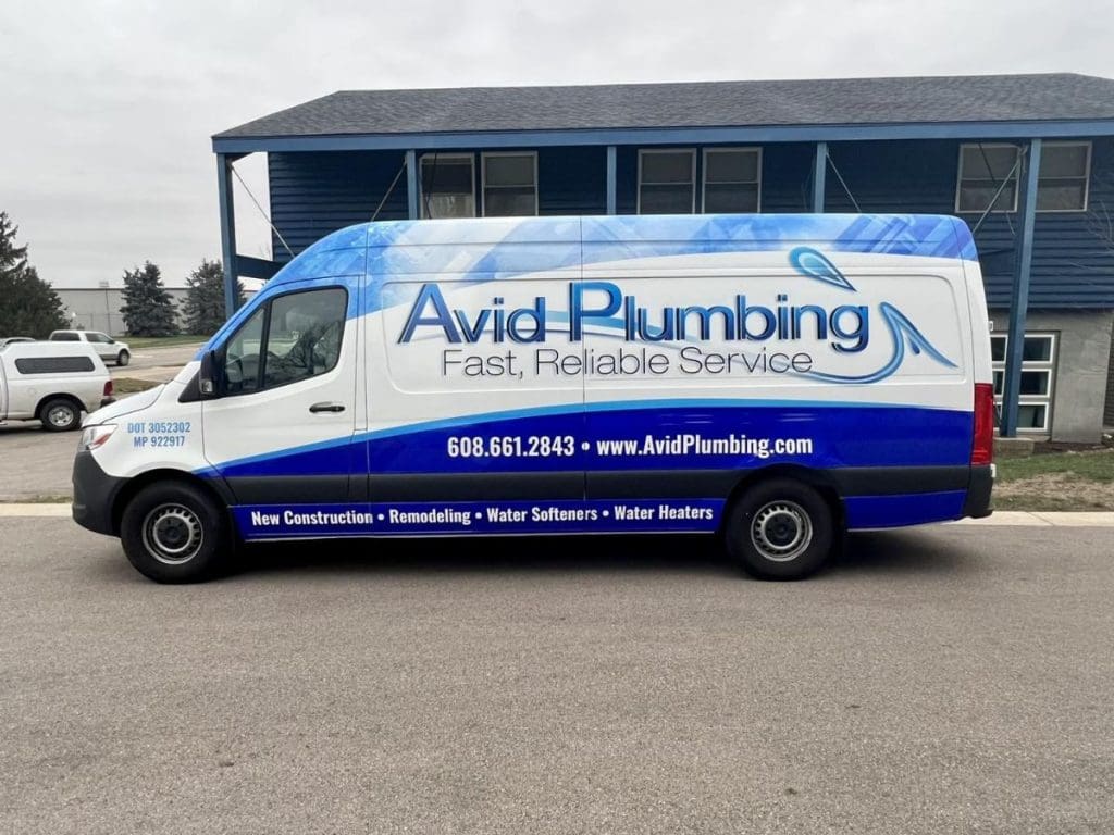 Avid Plumbing Fleet graphic & wrap in Madison WI